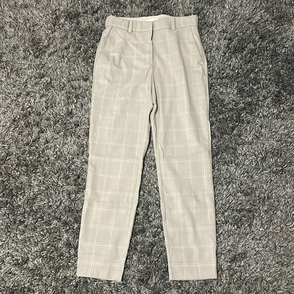 H&M Light Beige Plaid Slacks / Size 8 / Almost New - Excellent Condition
